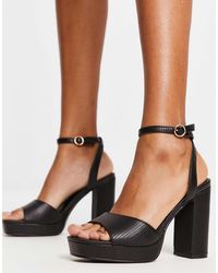 New Look - Platform Croc Heeled Sandals - Lyst