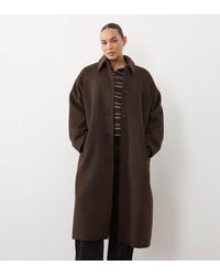 ASOS - Asos Design Curve Longline Car Coat With Wool - Lyst