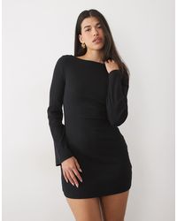 ASOS - Cotton Rib Scoop Back Mini Dress - Lyst