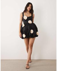 ASOS - Bubble Hem Contrast Corsage Mini Dress - Lyst