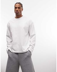 Weekday - Camiseta Blanca De Corte Cuadrada Extragrande Y Manga Larga - Lyst
