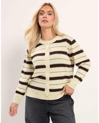 Yours Clothing - Knitted Stripe Cardigan - Lyst