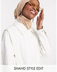 ASOS Veste en toile délavée style 80's - Multicolore