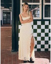 Bershka - Lace Midi Dress - Lyst
