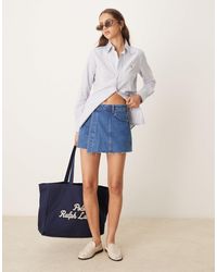 Gina Tricot - Wrap Front Mini Denim Skort - Lyst