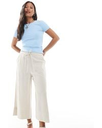 New Look - Cropped Linen Trousers - Lyst