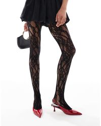 New Look - – strumpfhose aus geblümter spitze - Lyst