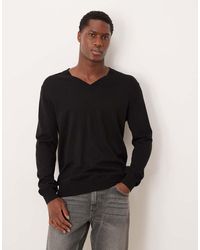 Mango - Lichte Gebreide Top Van 100% Wol Met V-Hals - Lyst