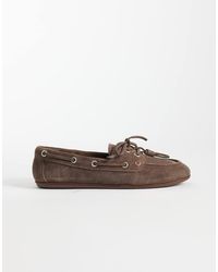 Mango - Leather Boat Shoe - Lyst