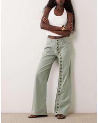 Lioness - Penny Asymmetric Button Detail Relaxed Leg Jeans - Lyst