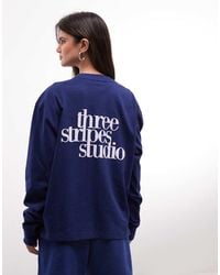 adidas Originals - Three Stripes Studios Long Sleeve Top - Lyst