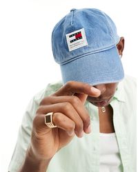 Tommy Hilfiger - Modern - casquette en jean avec écusson à logo - moyen délavé - Lyst