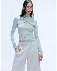 Weekday - Long Sleeve Bolero Top With Snap Button Detail - Lyst