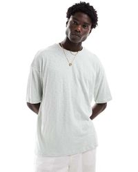 ASOS - Oversized T-Shirt Van Zware 220G/M² Stof Met Textuur En Print Op De Achterkant - Lyst