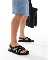 ASOS - Cross Strap Rope Sandals - Lyst