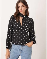 Nobody's Child - Scarf Detail V-neck Blouse - Lyst