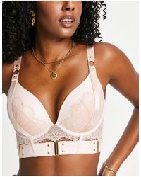Hunkemöller - Occult Padded Push Up Bra With Pu Strapping And Hardware Detail - Lyst