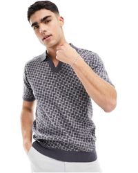 Brave Soul - Textured Knit Jacquard Polo - Lyst