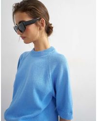 TOPSHOP - Knitted Half Sleeve T-shirt - Lyst