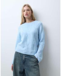 Pieces - Cable Knit Oversized Jumper - Lyst