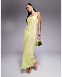 River Island - Sequin Cowl Neck Maxi Dress - Lyst