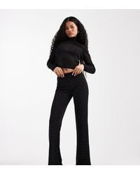 Only Petite - Rhinestone Flare Trousers - Lyst