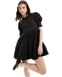 Ghospell - Shirred Bubble Mini Dress - Lyst