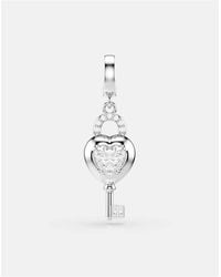 Swarovski - Idyllia Charm, Mixed Cuts, Heart With Key, Rhodium Plated - Lyst