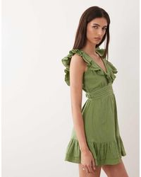 Wednesday's Girl - Ruffle Edged Mini Dress - Lyst