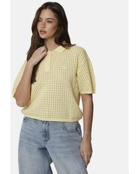 Good For Nothing - Cropped Pointelle Knit Polo Shirt - Lyst