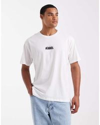 JJ Rebel - Camiseta Blanca Extragrande Con Estampado De Texto "Eclectic" En La Espalda De -Blanco - Lyst