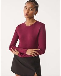 Stradivarius - – langärmliges, geripptes shirt - Lyst