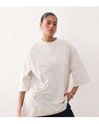 ARRANGE - Curve Side Ruched Detail Oversized Tee - Lyst