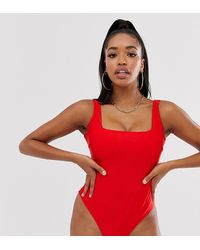 Wolf & Whistle Grote Cupmaten - Badpak - Rood