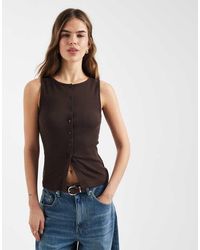 Brave Soul - Button Down Tank Top - Lyst