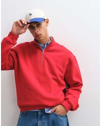 ASOS - Essentials Oversized Quarter Zip Sweatshirt - Lyst