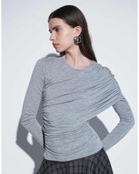 ASOS - Drapey Wrap Shoulder Long Sleeve Top - Lyst