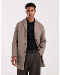 Only & Sons - Abrigo Beis Grisáceo De Mezcla De Lana De -Verde - Lyst