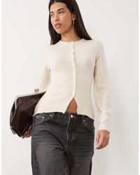 Pretty Lavish - Knit Cinched Button Down Cardigan - Lyst