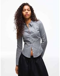 Bershka - Tailored Shirt With Flared Sleeves - Lyst
