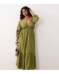 Esmee Curve - Long Sleeve Maxi Beach Dress - Lyst