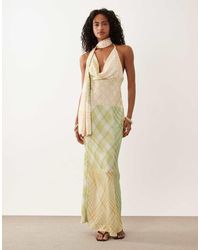ASOS - Satin Scarf Cowl Neck Maxi Dress - Lyst
