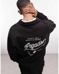 PEGADOR - Belmonte Polo Sweatshirt With Back Print Logo - Lyst
