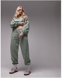 TOPSHOP - Co-ord Graphic Embroidered Soho Oversized Vintage Wash jogger - Lyst