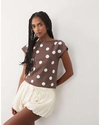 ASOS - Fine Knit Slash Neck Top - Lyst