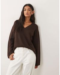 Vila - Oversize-strickpullover mit v-ausschnitt - Lyst
