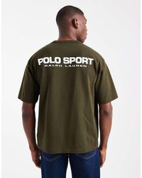 Polo Ralph Lauren - Camiseta Holgada Con Estampado De Logo Y Bandera En La Espalda De La Colección Cápsula Sport De - Lyst