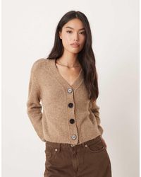 Glamorous - V Neck Button Up Cardigan - Lyst