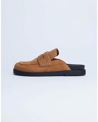 TOPSHOP - Addie - mocassins style mules en daim véritable - fauve - Lyst