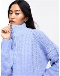 ONLY - Half Zip Cable Detail Jumper - Lyst